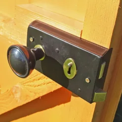 8' X 10' Shire Premium Security Apex Wooden Garden Shed (2.39m X 2.99m) -Zen Gardenia Sales secs1008dsl 1aa 8x10 shire premium security shed lock1 min