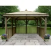 11'x11' (3.5x3.5m) Square Wooden Garden Gazebo With Timber Roof -Zen Gardenia Sales sgg35mttnbin 3.5m square gazebo no base1