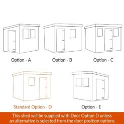 7' X 7' Traditional Standard Shiplap Pent Wooden Garden Shed (2.14m X 2.14m) -Zen Gardenia Sales shedlands door position pestra64pes tra66pes tra75pes tra77pes 3