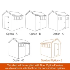 12' X 12' Traditional Heavy Duty Shiplap Apex Wooden Garden Shed (3.66m X 3.66m) -Zen Gardenia Sales shedlands door position tra1212aph