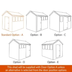 12' X 6' Traditional Standard Shiplap Apex Wooden Garden Shed (3.66m X 1.83m) -Zen Gardenia Sales shedlands door position tra126aps tra128aps