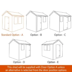 6' X 6' Traditional Standard Shiplap Apex Wooden Garden Shed (1.83m X 1.83m) -Zen Gardenia Sales shedlands door position tra64aps tra66aps tra75aps 2