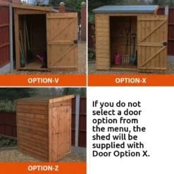7' X 3' Traditional Shiplap Pent Wooden Garden Tool Storage Shed (2.14m X 0.91m) -Zen Gardenia Sales shedlands tool store door positions new min 4 1