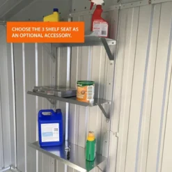 10' X 8' Yardmaster Castleton Anthracite Metal Shed (3.03m X 2.37m) -Zen Gardenia Sales shelf kit 1