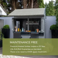 6' X 4' Forest 25yr Guarantee Shiplap Pressure Treated Garden Bar (1.99m X 1.88m) -Zen Gardenia Sales shiplap maintenance free reverse apex garden bar usp 1
