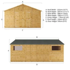 18' X 10' Mercia Shiplap Apex Workshop (5.4m X 3.2m) -Zen Gardenia Sales si 001 004 0100 18x10 workshop drawing1 min