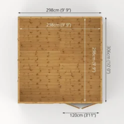 10' X 10' Mercia Shiplap Reverse Apex Workshop (3.2m X 3m) -Zen Gardenia Sales si 001 004 0110 10x10 workshop drawing2 min