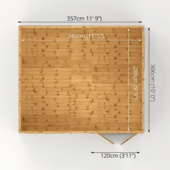 12' X 10' Mercia Shiplap Reverse Apex Workshop (3.6m X 3.2m) -Zen Gardenia Sales si 001 004 0111 12x10 workshop drawing2 min 1