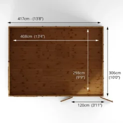 14' X 10' Mercia Shiplap Reverse Apex Workshop (4.2m X 3.2m) -Zen Gardenia Sales si 001 004 0112 14x10 workshop drawing2 min