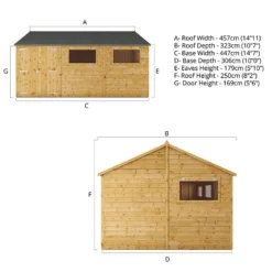15' X 10' Mercia Shiplap Reverse Apex Workshop (4.5m X 3.2m) -Zen Gardenia Sales si 001 004 0113 15x10 workshop drawing1 min