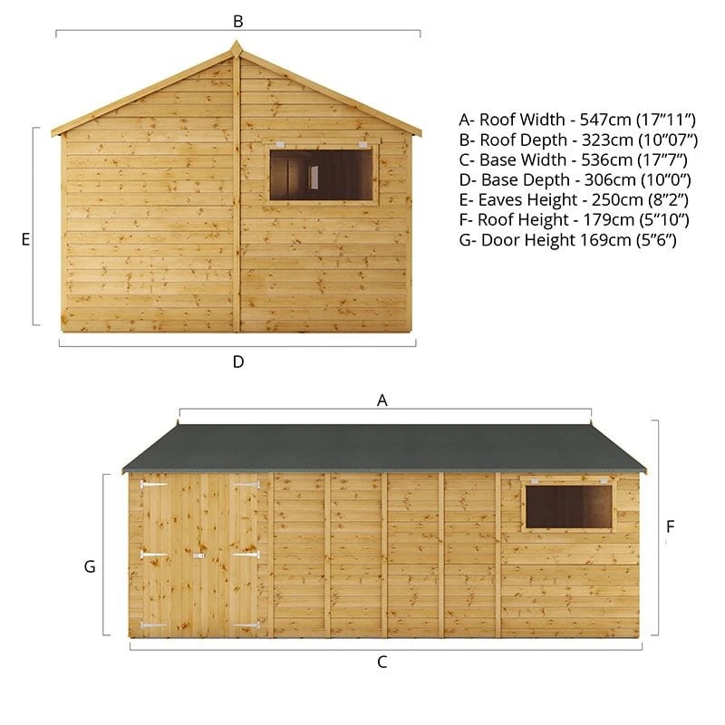 18' X 10' Mercia Shiplap Reverse Apex Workshop (5.4m X 3.2m) 5 18' X 10' Mercia Shiplap Reverse Apex Workshop (5.4m X 3.2m) - Image 3