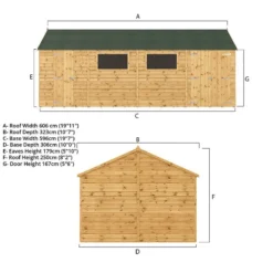 20' X 10' Mercia Shiplap Reverse Apex Workshop (6m X 3.2m) -Zen Gardenia Sales si 001 004 0116 20x10 workshop drawing1 min