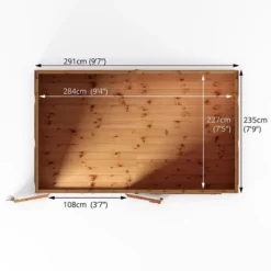 10' X 8' Mercia Shiplap Pent Shed (2.9m X 2.4m) -Zen Gardenia Sales si 001 004 0131 floorplan min