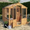 8'x6' (2.4x1.8m) Mercia Shiplap Wooden Apex Greenhouse Combi Shed -Zen Gardenia Sales si 004 001 0024 8x6 mercia shiplap combi greenhouse insitu min 1
