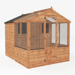 8'x6' (2.4x1.8m) Mercia Shiplap Wooden Apex Greenhouse Combi Shed -Zen Gardenia Sales si 004 001 0024 8x6 mercia shiplap combi greenhouse render1 min 1