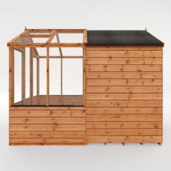 8'x6' (2.4x1.8m) Mercia Shiplap Wooden Apex Greenhouse Combi Shed -Zen Gardenia Sales si 004 001 0024 8x6 mercia shiplap combi greenhouse render4 min 1