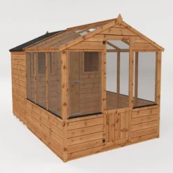 10' X 6' Mercia Shiplap Wooden Apex Greenhouse Combi Shed (3.03m X 1.97m) -Zen Gardenia Sales si 004 001 0025bun 10x6 mercia shiplap combi greenhouse render1 min