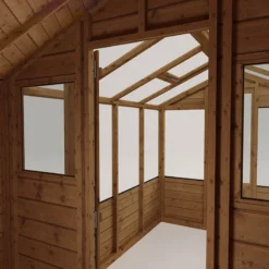 12'x6' (3.6x1.8m) Mercia Shiplap Wooden Apex Greenhouse Combi Shed -Zen Gardenia Sales si 004 001 0026 12x6 mercia shiplap combi greenhouse feature1 min