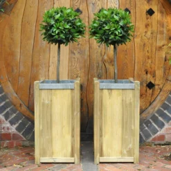 Forest Slender Small Wooden Garden Planter 1'x1' (0.3x0.3m) -Zen Gardenia Sales slplan75 8 min