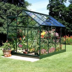 6'4 X 8'6 Green Frame Halls Popular 68 Small Greenhouse (1.93 X 2.57m)