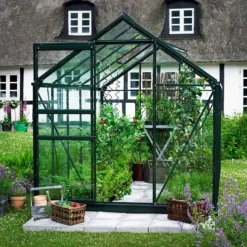 6'4 X 6'5 Green Frame Halls Popular 66 Small Greenhouse (1.93 X 1.95m) -Zen Gardenia Sales so8111 popular 66 main