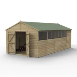 20' X 10' Forest Beckwood 25yr Guarantee Shiplap Pressure Treated Double Door Apex Wooden Shed (5.96m X 3.21m) -Zen Gardenia Sales spa1020dd8wm open 05.18.23