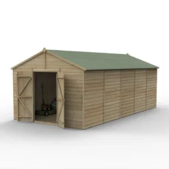 20' X 10' Forest Beckwood 25yr Guarantee Shiplap Pressure Treated Windowless Double Door Apex Wooden Shed (5.96m X 3.21m) -Zen Gardenia Sales spa1020ddnwm open 05.18.23 1