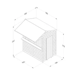 6' X 4' Forest 25yr Guarantee Shiplap Pressure Treated Garden Bar (1.99m X 1.88m) -Zen Gardenia Sales spa46gbar line drawing 2023
