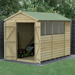 10' X 6' Forest Beckwood 25yr Guarantee Shiplap Pressure Treated Double Door Apex Wooden Shed (3.01m X 1.99m)