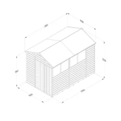 10' X 6' Forest Beckwood 25yr Guarantee Shiplap Pressure Treated Double Door Apex Wooden Shed (3.01m X 1.99m) -Zen Gardenia Sales spa610dd4wm line drawing 2023
