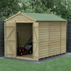 10' X 6' Forest Beckwood 25yr Guarantee Shiplap Pressure Treated Windowless Double Door Apex Wooden Shed (3.01m X 1.99m)