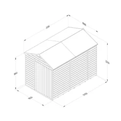 10' X 6' Forest Beckwood 25yr Guarantee Shiplap Pressure Treated Windowless Double Door Apex Wooden Shed (3.01m X 1.99m) 24 10' X 6' Forest Beckwood 25yr Guarantee Shiplap Pressure Treated Windowless Double Door Apex Wooden Shed (3.01m X 1.99m) -Zen Gardenia Sales spa610ddnwm line drawing 2023