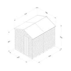 8' X 6' Forest Beckwood 25yr Guarantee Shiplap Pressure Treated Windowless Apex Wooden Shed (2.42m X 1.99m) -Zen Gardenia Sales spa68nwm line drawing 2023