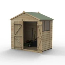 7' X 5' Forest Beckwood 25yr Guarantee Shiplap Pressure Treated Double Door Apex Wooden Shed (2.28m X 1.53m) -Zen Gardenia Sales spa75dd2wm open 05.17.23 1