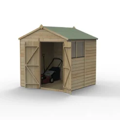 7' X 7' Forest Beckwood 25yr Guarantee Shiplap Pressure Treated Double Door Apex Wooden Shed (2.28m X 2.12m) -Zen Gardenia Sales spa77dd2wm open 05.17.23