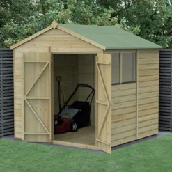 7' X 7' Forest Beckwood 25yr Guarantee Shiplap Pressure Treated Double Door Apex Wooden Shed (2.28m X 2.12m)