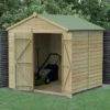 7' X 7' Forest Beckwood 25yr Guarantee Shiplap Pressure Treated Windowless Double Door Apex Wooden Shed (2.28m X 2.12m) -Zen Gardenia Sales spa77ddnwm insitu min 1