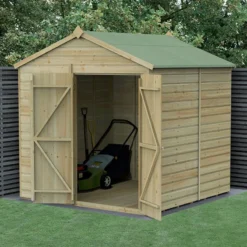 7' X 7' Forest Beckwood 25yr Guarantee Shiplap Pressure Treated Windowless Double Door Apex Wooden Shed (2.28m X 2.12m)
