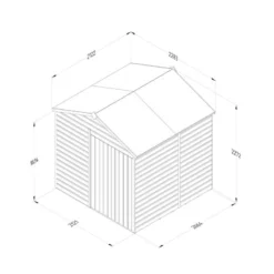 7' X 7' Forest Beckwood 25yr Guarantee Shiplap Pressure Treated Windowless Double Door Apex Wooden Shed (2.28m X 2.12m) 24 7' X 7' Forest Beckwood 25yr Guarantee Shiplap Pressure Treated Windowless Double Door Apex Wooden Shed (2.28m X 2.12m) -Zen Gardenia Sales spa77ddnwm line drawing 2023