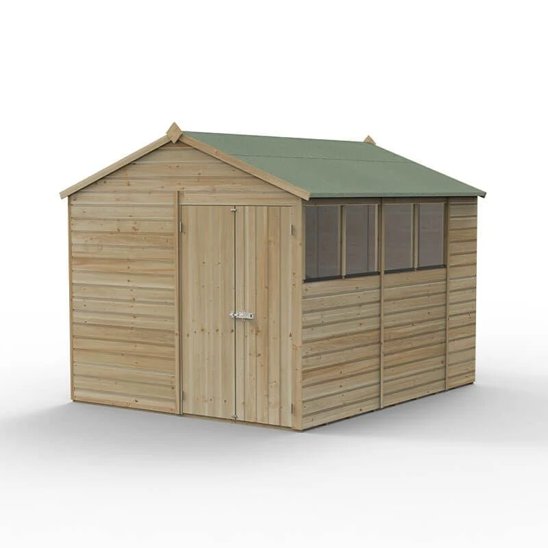 10' X 8' Forest Beckwood 25yr Guarantee Shiplap Pressure Treated Double Door Apex Wooden Shed (3.01m X 2.61m) 4 10' X 8' Forest Beckwood 25yr Guarantee Shiplap Pressure Treated Double Door Apex Wooden Shed (3.01m X 2.61m) - Image 2