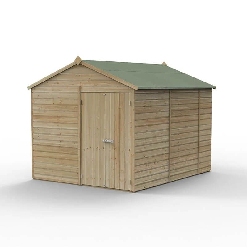 10' X 8' Forest Beckwood 25yr Guarantee Shiplap Pressure Treated Windowless Double Door Apex Wooden Shed (3.01m X 2.61m) 4 10' X 8' Forest Beckwood 25yr Guarantee Shiplap Pressure Treated Windowless Double Door Apex Wooden Shed (3.01m X 2.61m) - Image 2