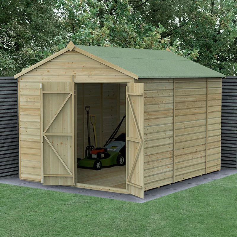 10' X 8' Forest Beckwood 25yr Guarantee Shiplap Pressure Treated Windowless Double Door Apex Wooden Shed (3.01m X 2.61m) 3 10' X 8' Forest Beckwood 25yr Guarantee Shiplap Pressure Treated Windowless Double Door Apex Wooden Shed (3.01m X 2.61m)