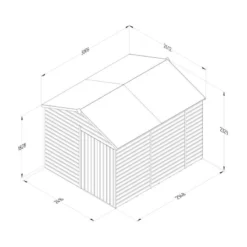 10' X 8' Forest Beckwood 25yr Guarantee Shiplap Pressure Treated Windowless Double Door Apex Wooden Shed (3.01m X 2.61m) 24 10' X 8' Forest Beckwood 25yr Guarantee Shiplap Pressure Treated Windowless Double Door Apex Wooden Shed (3.01m X 2.61m) -Zen Gardenia Sales spa810ddnwm line drawing 2023