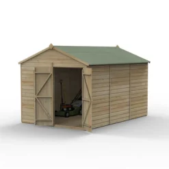 12' X 8' Forest Beckwood 25yr Guarantee Shiplap Pressure Treated Windowless Double Door Apex Wooden Shed (3.6m X 2.61m) -Zen Gardenia Sales spa812ddnwm open 05.17.23