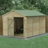 12' X 8' Forest Beckwood 25yr Guarantee Shiplap Pressure Treated Windowless Double Door Apex Wooden Shed (3.6m X 2.61m) -Zen Gardenia Sales spa812ddnwm insitu min 1