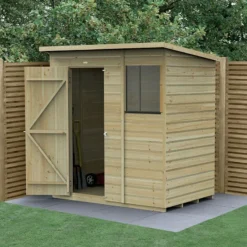 6' X 4' Forest Beckwood 25yr Guarantee Shiplap Pressure Treated Pent Wooden Shed (1.98m X 1.4m)