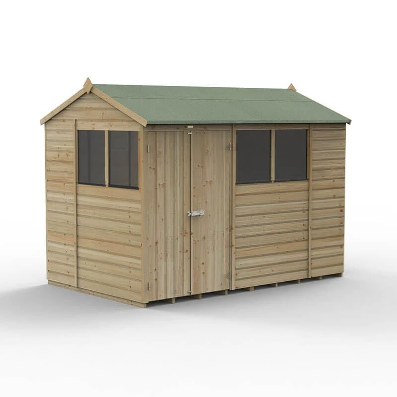 10' X 6' Forest Beckwood 25yr Guarantee Shiplap Pressure Treated Double Door Reverse Apex Wooden Shed (3.01m X 1.99m) 4 10' X 6' Forest Beckwood 25yr Guarantee Shiplap Pressure Treated Double Door Reverse Apex Wooden Shed (3.01m X 1.99m) - Image 2
