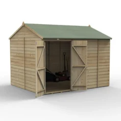 10' X 8' Forest Beckwood 25yr Guarantee Shiplap Pressure Treated Windowless Double Door Reverse Apex Wooden Shed (3.01m X 2.61m) -Zen Gardenia Sales spr108ddnwm open 05.30.23 1