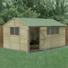 15' X 10' Forest Beckwood 25yr Guarantee Shiplap Pressure Treated Double Door Reverse Apex Wooden Shed (4.48m X 3.21m) -Zen Gardenia Sales spr1510dd6wm insitu min 1