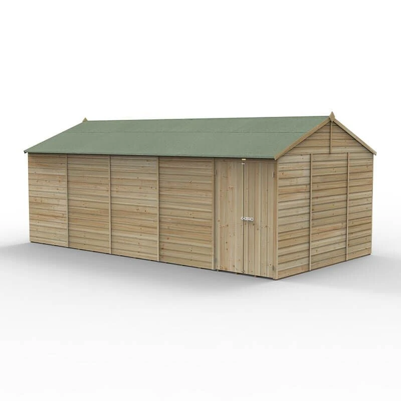 20' X 10' Forest Beckwood 25yr Guarantee Shiplap Pressure Treated Windowless Double Door Reverse Apex Wooden Shed (5.96m X 3.21m) 4 20' X 10' Forest Beckwood 25yr Guarantee Shiplap Pressure Treated Windowless Double Door Reverse Apex Wooden Shed (5.96m X 3.21m) - Image 2